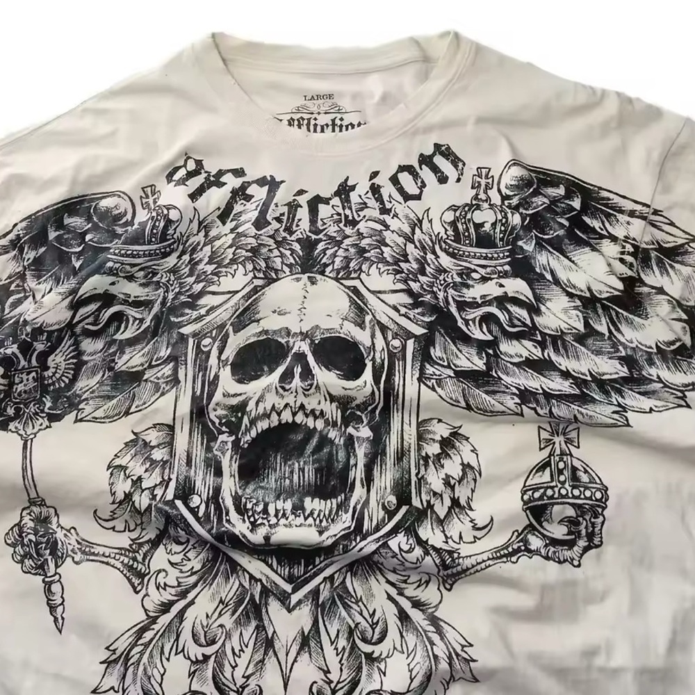 Affliction Men's White Graphic T-Shirt